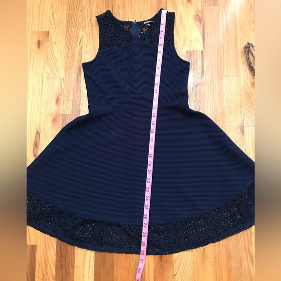 Zunie navy blue fit and flare dress - Picture 11 of 13